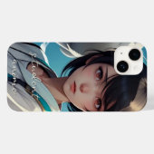 Student Anime Mit Monogramm Case - Mate iPhone Cas (Rückseite (Horizontal))