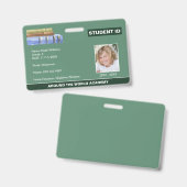 Student-Ausweis Buchstapel Abzeichen Ausweis (Vorder- & Rückseite)