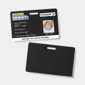 Student-Ausweis-Buchstapel Ausweis (Vorder- & Rückseite)