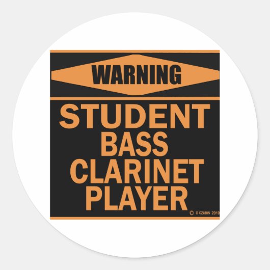 Student Bass Clarinet Player Runder Aufkleber (Vorderseite)