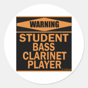 Student Bass Clarinet Player Runder Aufkleber