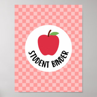 student binder title page insert for teachers poster
