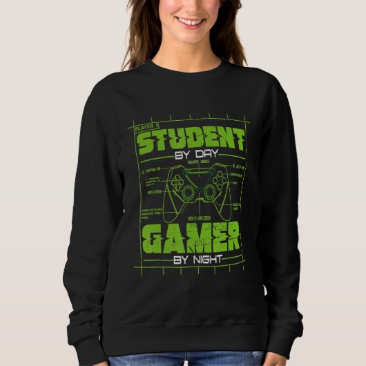 Student By Day Gamer By Night Gaming Student Grap Sweatshirt (Vorderseite)