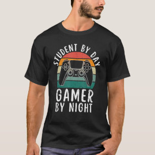 Student by Day Gamer by Night Meme for Gamers 32 T-Shirt