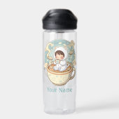 Student Cat Water Bottle Personalized Back School Trinkflasche (Rückseite)