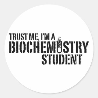 Student der Biochemie Runder Aufkleber