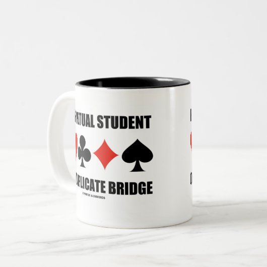 Student der Duplikatbrücke (Card Anzug) Zweifarbige Tasse (Vorderseite Links)