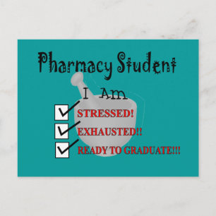 Student der Pharmazie "Bereit zum Studium!!!" Ankündigungspostkarte