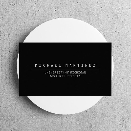 STUDENT DER UNIVERSITÄT/UNI BLACK-Visitenkarte Telefonnummerkarte