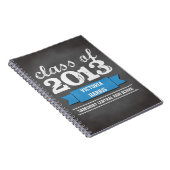 Student des Abschlusses mit blauem Banner Notizblock (Rechte Seite)