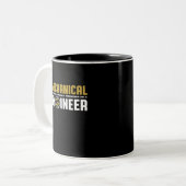Student des Ingenieurs des Funny Mechanical Engine Zweifarbige Tasse (Vorderseite Links)