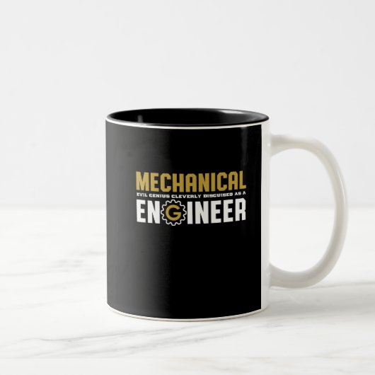 Student des Ingenieurs des Funny Mechanical Engine Zweifarbige Tasse (Rechts)