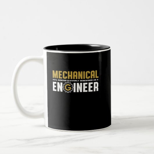 Student des Ingenieurs des Funny Mechanical Engine Zweifarbige Tasse (Links)