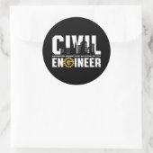 Student des Zivilen Ingenieurs Zivil Engineering Runder Aufkleber (Tasche)