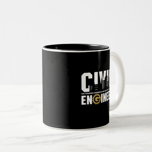 Student des Zivilen Ingenieurs Zivil Engineering Zweifarbige Tasse (VorderseiteRechts)