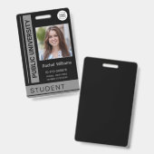 Student Foto Ausweis Universität grau (Vorder- & Rückseite)