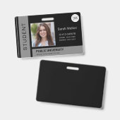 Student Foto Ausweis Universität grau (Vorder- & Rückseite)