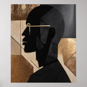 Student Gentleman mit Glasses Abstrakt Poster