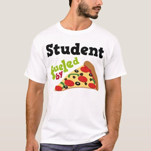 Student getankt durch Pizza T-Shirt (Vorderseite)
