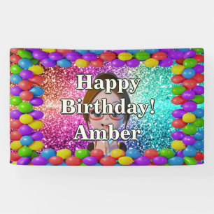 Student Girl Personalisierter Charakter Geburtstag Banner