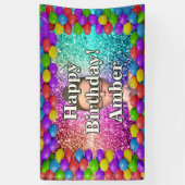 Student Girl Personalisierter Charakter Geburtstag Banner (Vertikal)