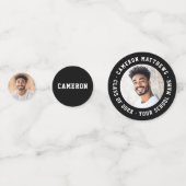 Student graduation modern black photo konfetti (Rückseiten)