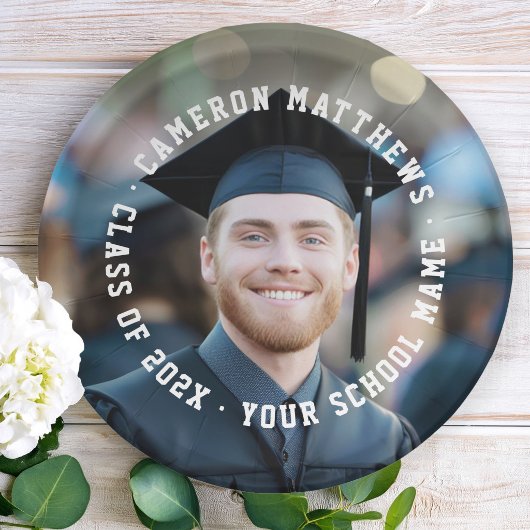 Student graduation photo college jersey font pappteller