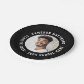 Student graduation photo modern black pappteller (Schrägansicht)