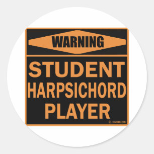 Student Harpsichord Player Runder Aufkleber