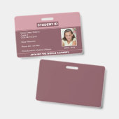 Student ID Blush Pink Abzeichen Ausweis (Vorder- & Rückseite)