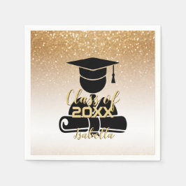 Student - Klasse 20XX - Gold Glitzer Serviette