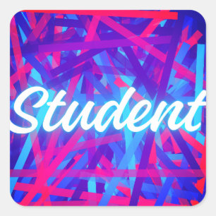 Student – Lernreise-Konzept Quadratischer Aufkleber