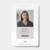 Student/Mitarbeiter Foto QR Code Strichcode Weiß Ausweis (Vorderseite)