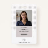 Student/Mitarbeiter Foto QR Code Strichcode Weiß Ausweis (Vorderseite)