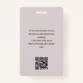 Student/Mitarbeiter Foto QR Code Strichcode Weiß Ausweis (Rückseite)