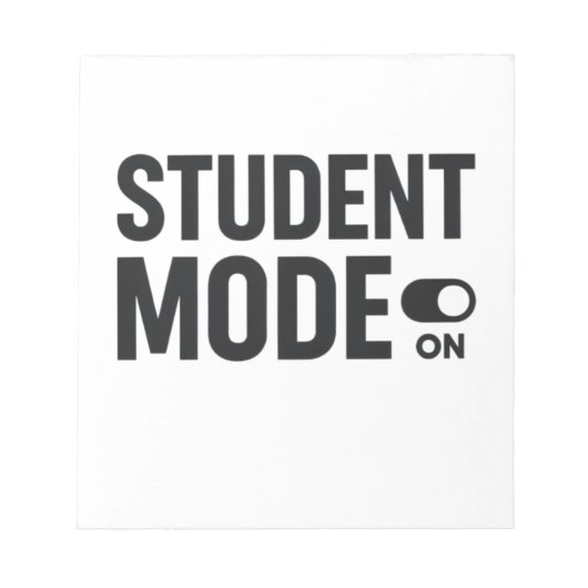 Student Mode On – Funny Study Motivation Notizblock (Vorderseite)