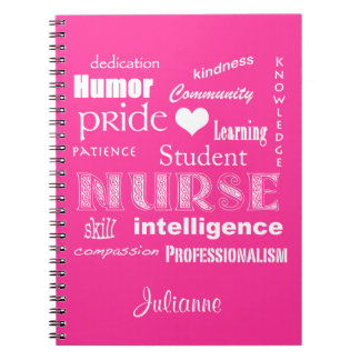 Student Nurse-Attribute+Herz/Personalisieren Name Notizblock