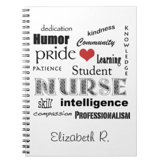 Student Nurse-Attribute+Herz/Personalisieren Name Notizblock