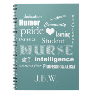 Student Nurse-Attribute+Herz/Personalisieren Name Notizblock