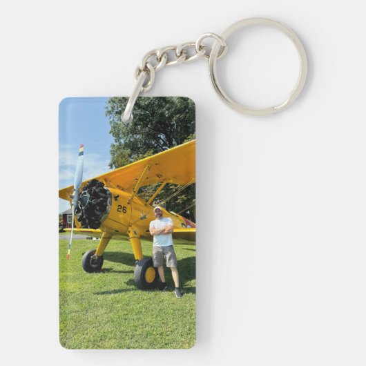 Student Pilot First Solo Airplane Photo Custom Schlüsselanhänger (Rückseite)