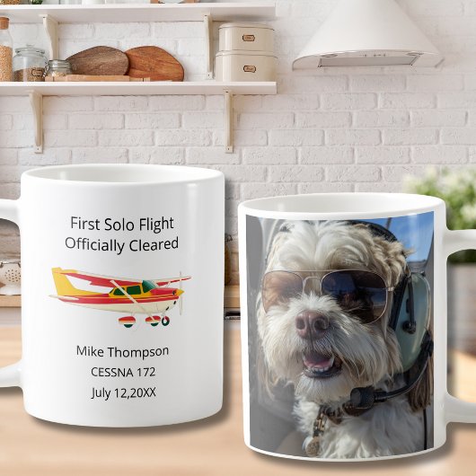 Student Pilot First Solo Cessna Photo Personalized Kaffeetasse