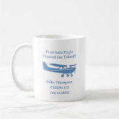 Student Pilot First Solo Photo Blue Personalized Kaffeetasse (Links)