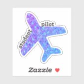 "Student Pilot" Flugzeug Vinyl Sticker (lila) (Blatt)