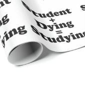 Student plus Sterben gleich studieren Geschenkpapier (Rolleneckpunkt)