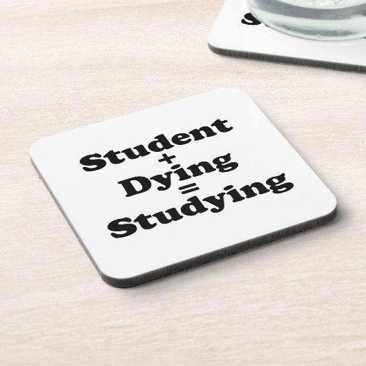 Student plus Sterben gleich studieren Getränkeuntersetzer (Linke Seite)