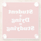 Student plus Sterben gleich studieren Glasuntersetzer (Rückseite)