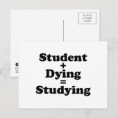 Student plus Sterben gleich studieren Postkarte (Vorne/Hinten)