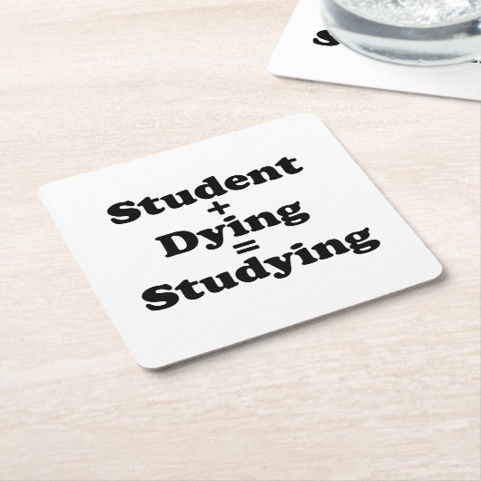 Student plus Sterben gleich studieren Rechteckiger Pappuntersetzer (angewinkelt)