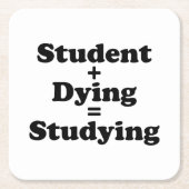 Student plus Sterben gleich studieren Rechteckiger Pappuntersetzer (Vorderseite)