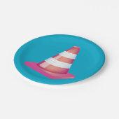 Student Prank Striped Traffic Cone Party Pappteller (Schrägansicht)
